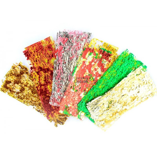 Foite cu aluminiu pentru decor unghii, FST028AA colorate, set 6 bucati